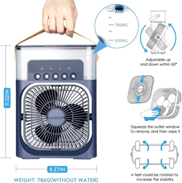 4 In 1 Portable Fan USB Personal Air Cooler Mini Air Conditioner - Image 2