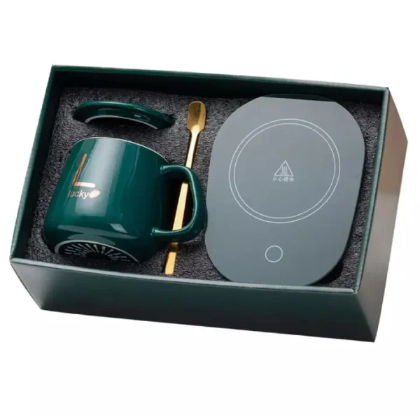 Coffee Cup Mug With Heating Pad Set - Image 4