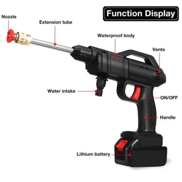 Double Battery-Car Washer Gun Rechargeable- ডাবল ব্যাটারি - Image 3