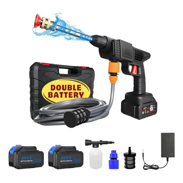 Double Battery-Car Washer Gun Rechargeable- ডাবল ব্যাটারি